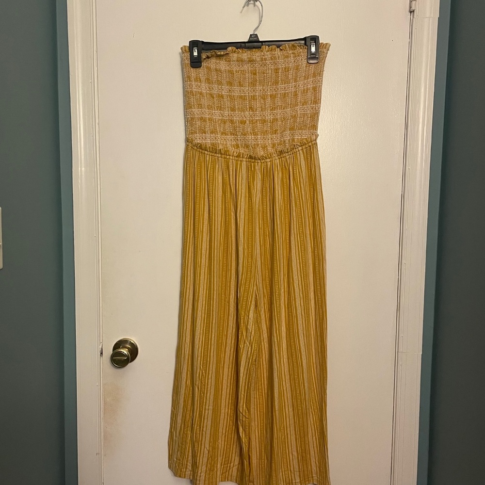 Yellow stripped jumpsuit